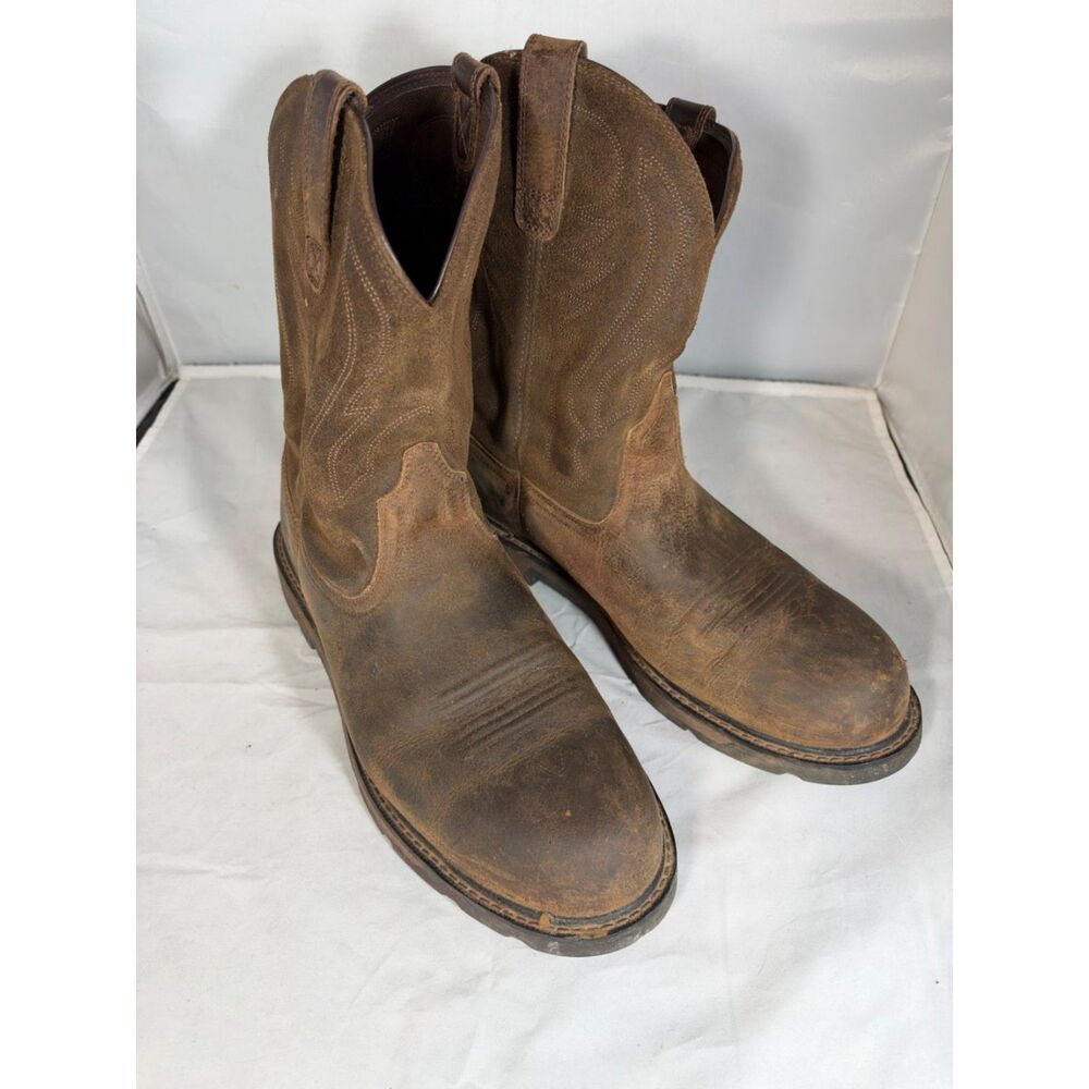 Ariat Work ASTM F2413-18 Steel Toe Brown Pull-On Boots, US 12D